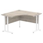 Impulse 1200 Corner Desk White Cantilever Leg Desk Grey Oak I003792
