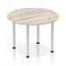 Impulse 1000mm Round Table Grey Oak Top Silver Post Leg I003795