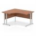 Impulse 1400mm Left Crescent Office Desk Walnut Top Silver Cantilever Leg I003823