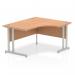 Impulse 1400mm Right Crescent Office Desk Oak Top Silver Cantilever Leg I003827