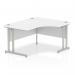 Impulse 1400mm Right Crescent Office Desk White Top Silver Cantilever Leg I003828