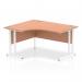 Impulse 1400mm Left Crescent Office Desk Beech Top White Cantilever Leg I003830