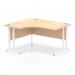 Impulse 1400mm Left Crescent Office Desk Maple Top White Cantilever Leg I003832