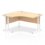 Impulse 1400mm Left Crescent Office Desk Maple Top White Cantilever Leg I003832