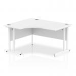 Impulse 1400mm Left Crescent Office Desk White Top White Cantilever Leg I003834