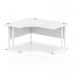 Impulse 1400mm Left Crescent Office Desk White Top White Cantilever Leg I003834