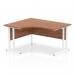 Impulse 1400mm Left Crescent Office Desk Walnut Top White Cantilever Leg I003835