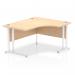 Impulse 1400mm Right Crescent Office Desk Maple Top White Cantilever Leg I003838