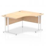 Impulse 1400mm Right Crescent Office Desk Maple Top White Cantilever Leg I003838