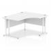 Impulse 1400mm Right Crescent Office Desk White Top White Cantilever Leg I003840