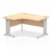 Impulse 1400mm Left Crescent Office Desk Maple Top Silver Cable Managed Leg I003844