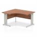 Impulse 1400mm Left Crescent Office Desk Walnut Top Silver Cable Managed Leg I003847