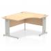Impulse 1400mm Right Crescent Desk Maple Top Silver Cable Managed Leg  I003850
