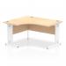 Impulse 1400mm Left Crescent Office Desk Maple Top White Cable Managed Leg I003856