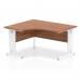 Impulse 1400mm Left Crescent Office Desk Walnut Top White Cable Managed Leg I003859