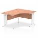 Impulse 1400mm Right Crescent Desk Beech Top White Cable Managed Leg  I003860
