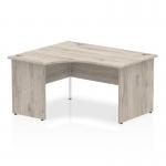 Impulse 1400mm Left Crescent Office Desk Grey Oak Top Panel End Leg I003867