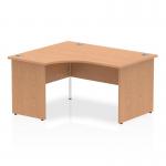 Impulse 1400mm Left Crescent Office Desk Oak Top Panel End Leg I003869