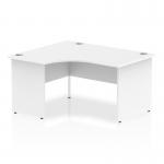 Impulse 1400mm Left Crescent Office Desk White Top Panel End Leg I003870