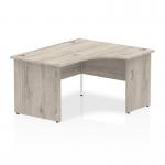 Impulse 1400mm Right Crescent Office Desk Grey Oak Top Panel End Leg I003873