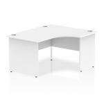 Impulse 1400mm Right Crescent Office Desk White Top Panel End Leg I003876