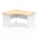 Impulse 1400mm Left Crescent Office Desk Maple Top White Panel End Leg I003880