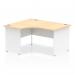 Impulse 1400mm Left Crescent Desk Maple Top White Panel End Leg  I003880