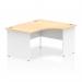 Impulse 1400mm Right Crescent Office Desk Maple Top White Panel End Leg I003885