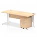 Impulse 1800 x 800mm Straight Office Desk Maple Top White Cantilever Leg Workstation 2 Drawer Mobile Pedestal I003929