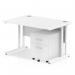 Impulse 1200 x 800mm Straight Office Desk White Top White Cantilever Leg Workstation 2 Drawer Mobile Pedestal I003963