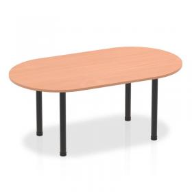 Impulse 1800mm Boardroom Table Beech Top Black Post Leg I004176