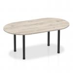 Impulse 1800mm Boardroom Table Grey Oak Top Black Post Leg I004177