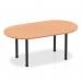 Impulse 1800mm Boardroom Table Oak Top Black Post Leg I004179