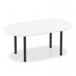 Impulse 1800mm Boardroom Table White Top Black Post Leg I004180