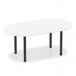 Impulse 1800mm Boardroom Table White Top Black Post Leg I004180