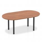 Impulse 1800mm Boardroom Table Walnut Top Black Post Leg I004181