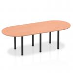 Impulse 2400mm Boardroom Table Beech Top Black Post Leg I004182