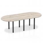 Impulse 2400mm Boardroom Table Grey Oak Top Black Post Leg I004183