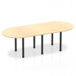 Impulse 2400mm Boardroom Table Maple Top Black Post Leg I004184