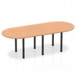 Impulse 2400mm Boardroom Table Oak Top Black Post Leg I004185