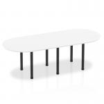 Impulse 2400mm Boardroom Table White Top Black Post Leg I004186