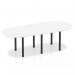 Impulse 2400mm Boardroom Table White Top Black Post Leg I004186