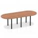 Impulse 2400mm Boardroom Table Walnut Top Black Post Leg I004187