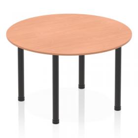 Impulse 1200mm Round Table Beech Top Black Post Leg I004188