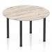 Impulse 1200mm Round Table Grey Oak Top Black Post Leg I004189