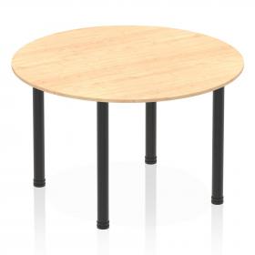 Impulse 1200mm Round Table Maple Top Black Post Leg I004190