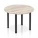 Impulse 1000mm Round Table Grey Oak Top Black Post Leg I004195