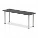 Impulse Black Series 1800 x 600mm Straight Table Black Top with Cable Ports Silver Leg I004231
