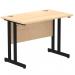 Impulse 1000 x 600mm Straight Office Desk Maple Top Black Cantilever Leg I004300