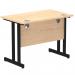 Impulse 1000 x 600mm Straight Office Desk Maple Top Black Cantilever Leg I004300